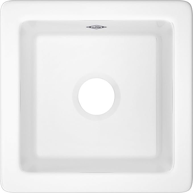 Shaws RC1515WH Lancaster 15" Undermount Single Basin Fireclay Kitchen / Bar Sink