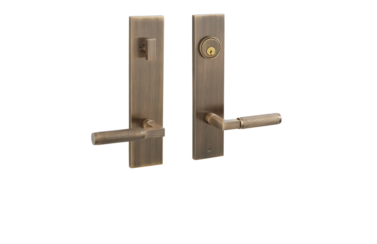 Signature 455566 Hardware Satcher Solid Brass Keyed Entry Door Knob Set - OPEN BOX