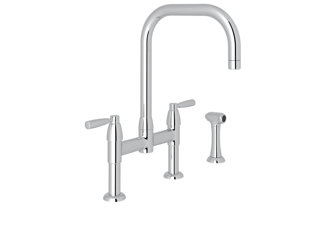 Perrin and Rowe U.4279LS-APC-2 Holborn Widespread Bridge Kitchen Faucet - OPEN BOX