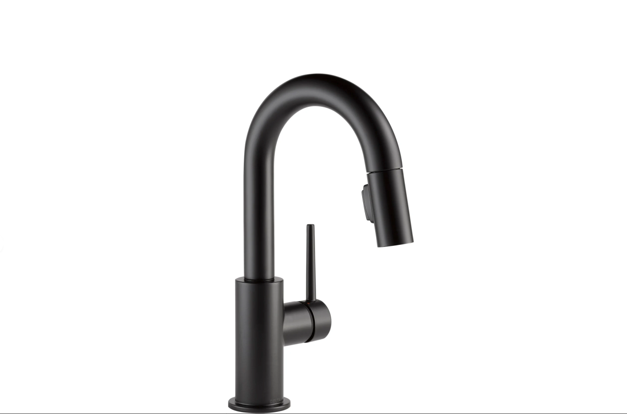Delta Trinsic 1.8 GPM Single Hole Pull-Down Bar/Prep Faucet with Magnetic Docking Spray Head, 9959-BL-DST