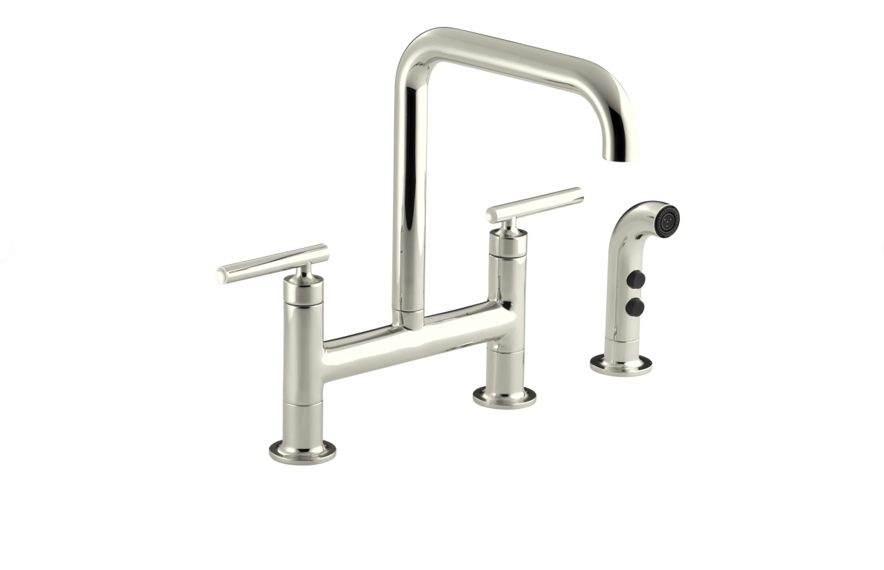 Kohler K-7548-4 Purist Widespread Bridge Kitchen Faucet - NEW