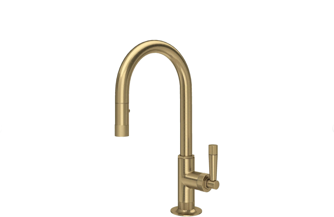 Rohl MB7930SLM-2 Graceline Single Hole Pull Down Bar Faucet, Antique Gold - OPEN BOX