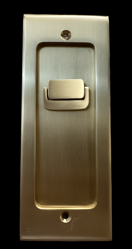 Emtek 2115US4138 Modern Rectangular 7-1/4 Inch Privacy Mortise Pocket Door Lock for 1-3/8" Thick Doors - READ