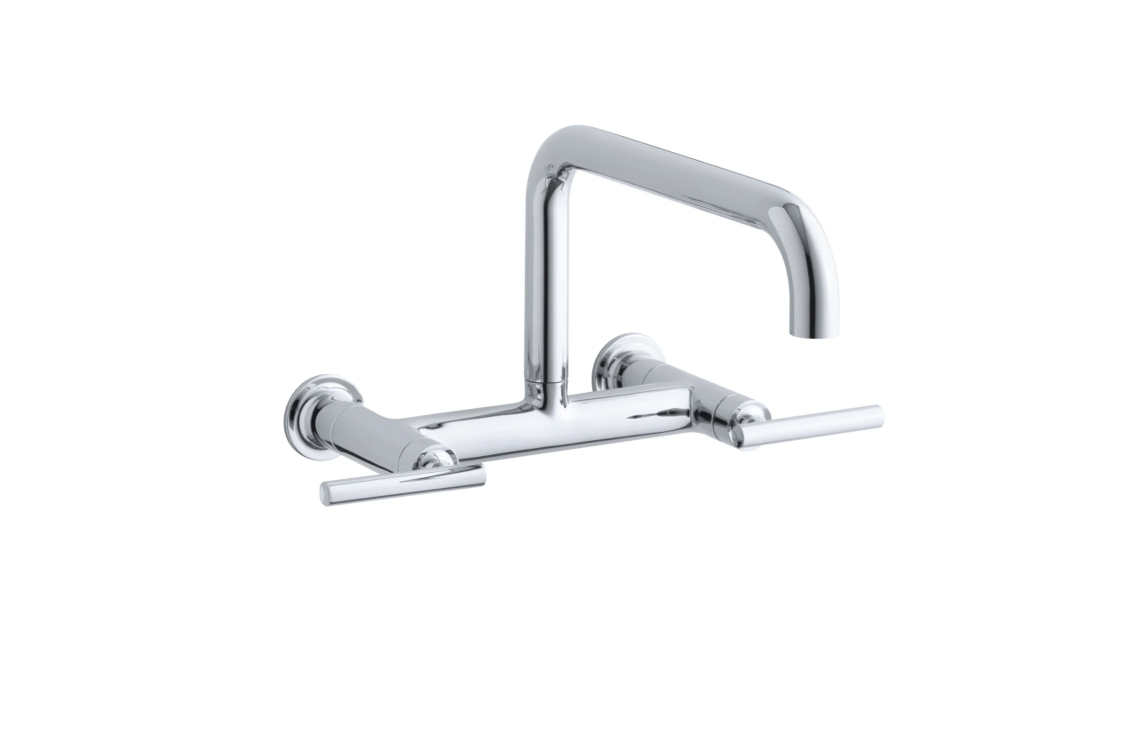 Kohler K-7549-4 Purist 1.8 GPM Wall Mounted Bridge Kitchen Faucet -NEW