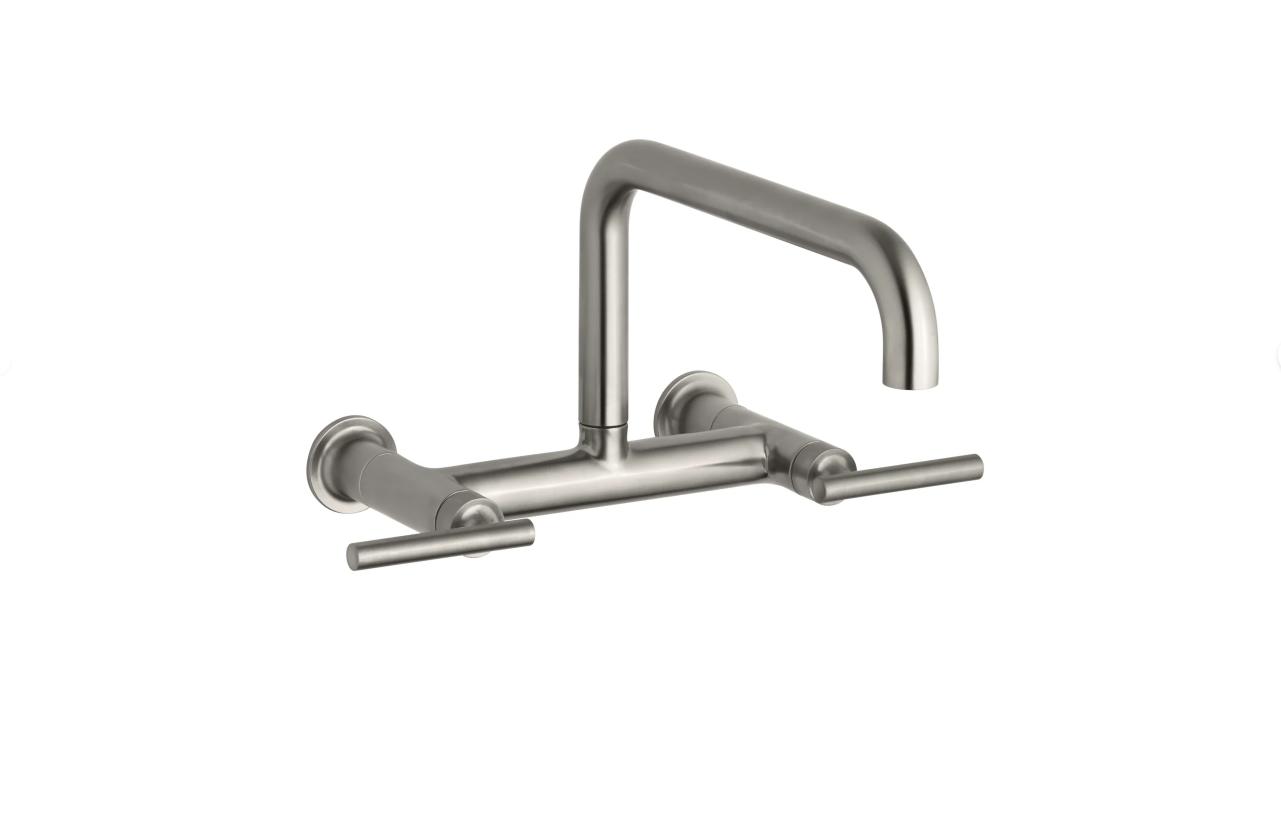 Kohler K-7549-4 Purist 1.8 GPM Wall Mounted Bridge Kitchen Faucet -NEW