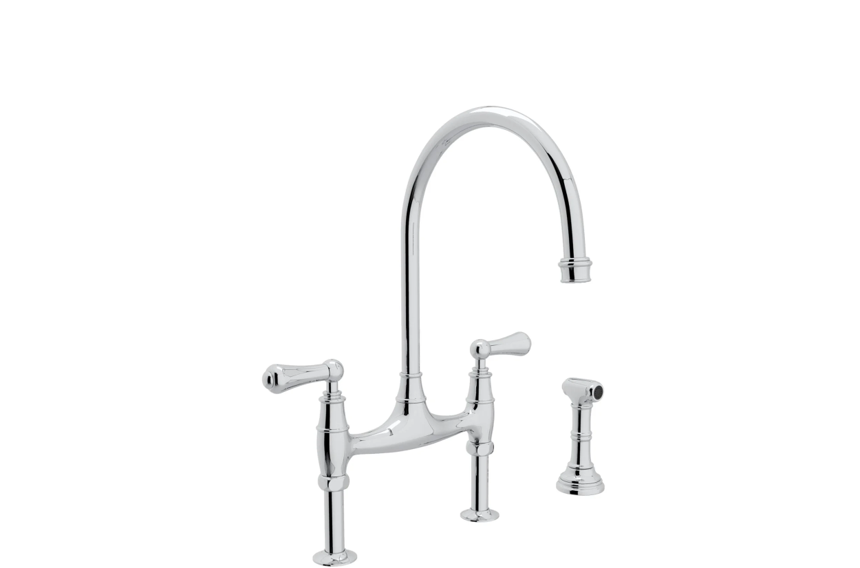 Perrin and Rowe U.4719L-2 Georgian Era 1.5 GPM Widespread Bridge Kitchen Faucet - NEW