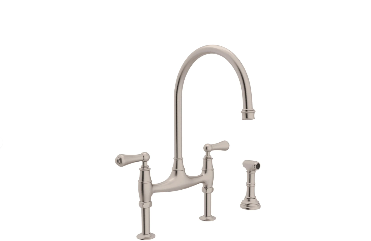 Perrin and Rowe U.4719L-2 Georgian Era 1.5 GPM Widespread Bridge Kitchen Faucet - NEW