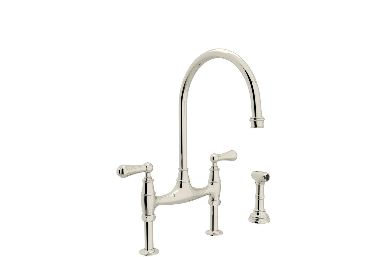 Perrin and Rowe U.4719L-2 Georgian Era 1.5 GPM Widespread Bridge Kitchen Faucet - NEW
