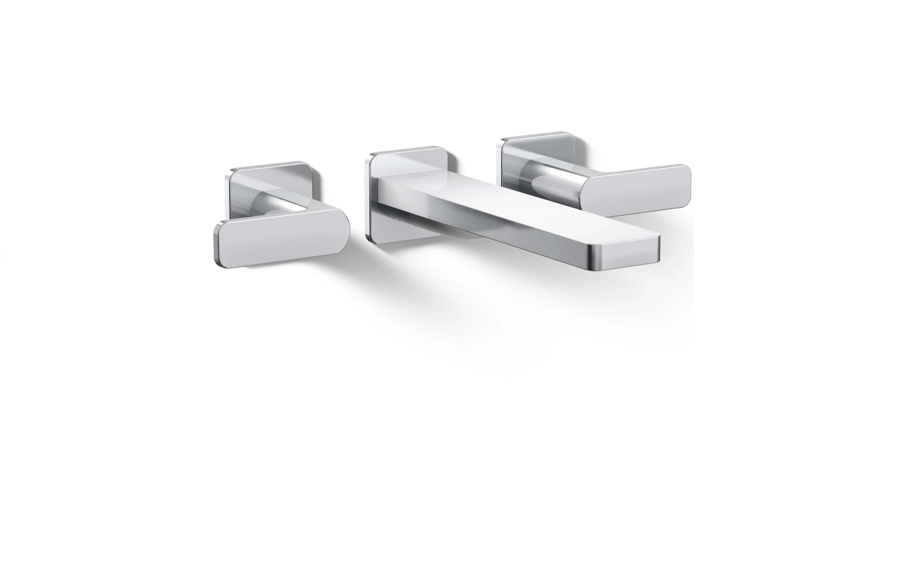 Kohler K-T23491-4-CP Parallel Wall Mounted Widespread Bathroom Faucet - READ