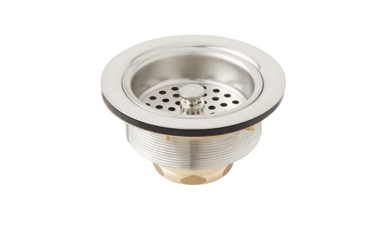 Signature Hardware SH171ZSS 3-1/2" Basket Strainer for Sinks up to 1" Thick