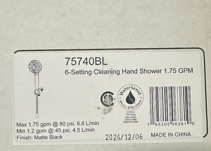 Delta ProClean 1.75 GPM Multi Function 6 Setting Hand Shower,  75740BL