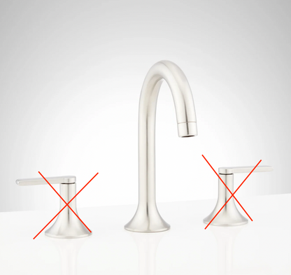 Signature Hardware Lentz 1.2 GPM Widespread Bathroom Faucet with Less Handles, Includes Pop-Up Drain Assembly with Overflow, SHWSCLZ807LHBN - OPEN BOX