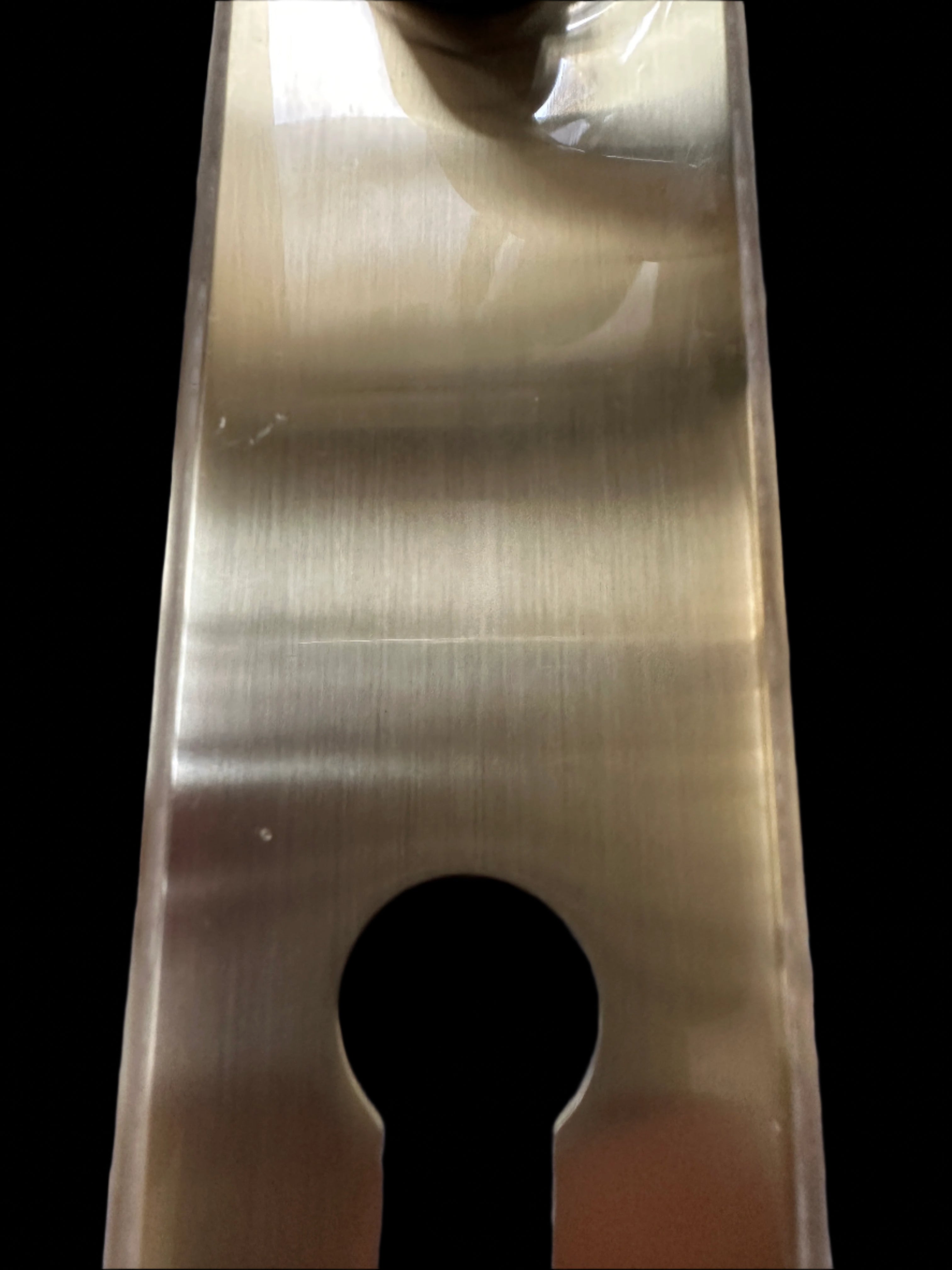 Emtek 1581US7 Left Handle Classic Brass Door Configuration 5 Keyed Entry Multi Point Trim Lever Set with European Cylinder Below Handle - READ