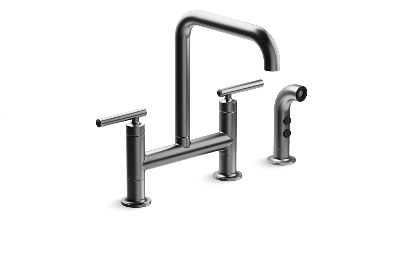 Kohler K-7548-4 Purist Widespread Bridge Kitchen Faucet - NEW