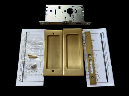 Emtek 2114US4134 Modern Rectangular 7-1/4 Inch Passage Mortise Pocket Door Pull for 1-3/4" Thick Doors - READ