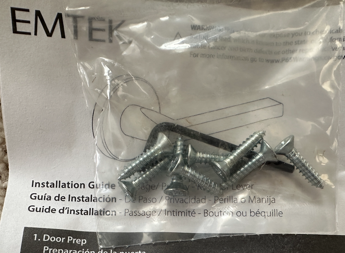 Emtek 5050US4.TAUS4.KNUS4.RH Knurled T-Bar Right Handed Non-Turning Two-Sided Dummy Door Lever Set with Square Rose - READ