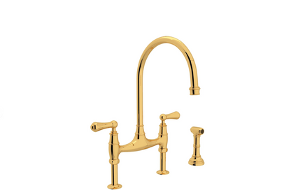 Perrin and Rowe U.4719L-2 Georgian Era 1.5 GPM Widespread Bridge Kitchen Faucet - NEW
