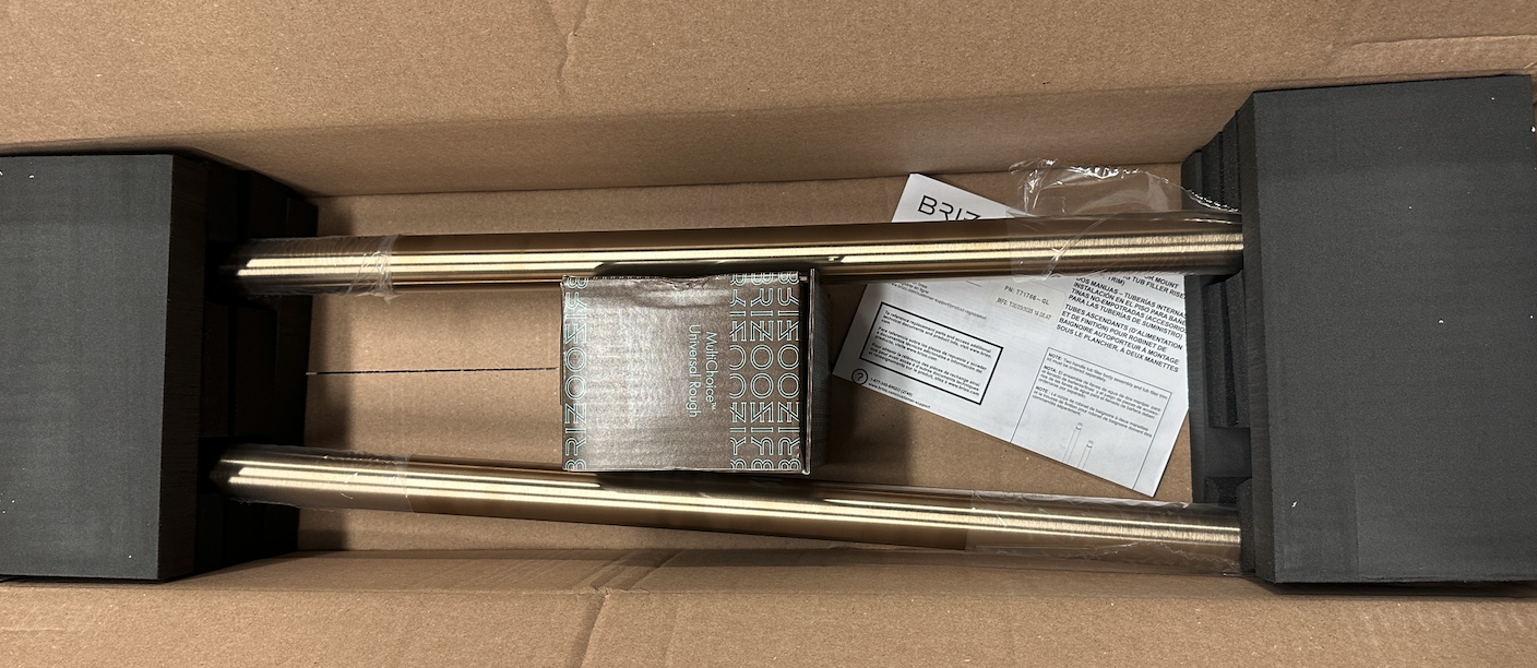 Brizo T71766-GL Floor Mounted Tub Filler Risers - Less Rough In