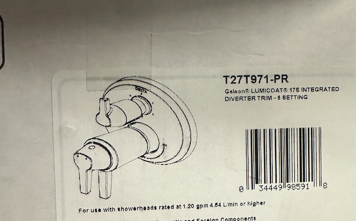 Delta T27T971-PR Galeon 17T Series Thermostatic Valve Trim - OPEN BOX